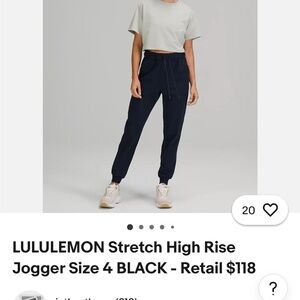 lululemon athletica navy high rise stretch pants 7/8 size 4